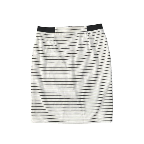 Nwt Macy’s Nine West Film Noir Stretch Pencil Skirt in Black and Ivory Stripe 14 - Picture 1 of 7